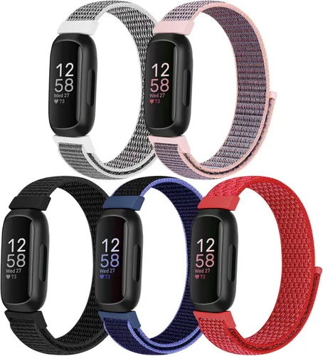 Vista 7 de Bcuckood Correa de nailon compatible con Fitbit Inspire 3/2/HR/Fitbit Ace 3/2, correa deportiva de nailon suave, transpirable, ajustable, correa