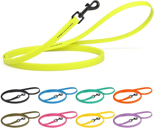 Vista 75 de Dogline Biothane - Correa impermeable para perro, tejido de nailon con revestimiento fuerte, con herrajes negros, a prueba de olores, fácil