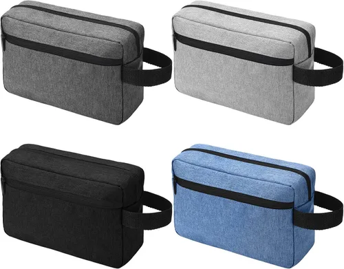 Vista 9 de 4 piezas de neceser de aseo resistente al agua, bolsa de cosméticos de viaje para hombres, almacenamiento portátil para mujeres, organizador de Negro