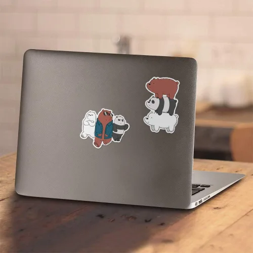 Vista 4 de Popfunk Pegatinas coleccionables We Bare Bears Grizz, Ice Bear y Panda Stack