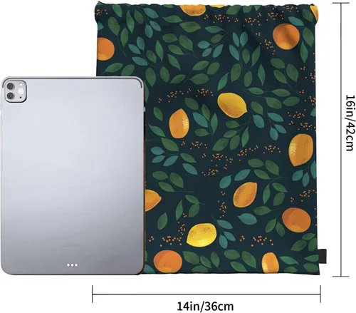 Vista 6 de My Moreyea Bolsa de cuerda de piña ligera para gimnasio yoga con cordón para mujeres hombres y niñas Verde limón Lemon10 Viajar