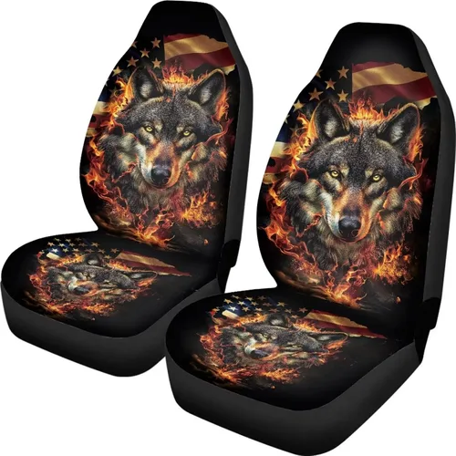 Vista 20 de Talayituse - Funda de asiento de coche con estampado de salpicaduras de pintura de la bandera americana, funda de asiento de cubo para vehículo, 4