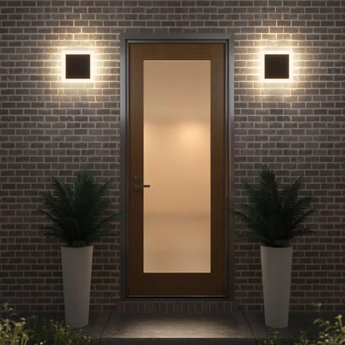 Vista 8 de 2 paquetes de luces LED de pared para exteriores e interiores, apliques de pared modernos, mini apliques, luces de pared para exteriores de aluminio
