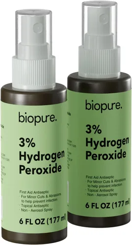 Vista 10 de Biopure Spray de peróxido de hidrógeno de 6 onzas líquidas, conveniente botella de spray sin aerosol con peróxido de hidrógeno al 3% Peróxido