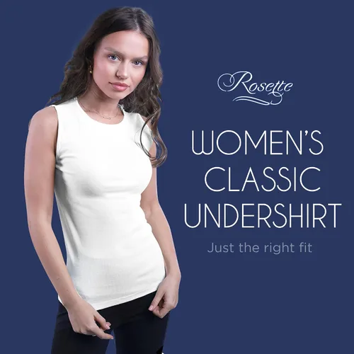 Vista 2 de Camiseta sin mangas para mujer - Algodón - Cuello alto, diseño de hombro completo