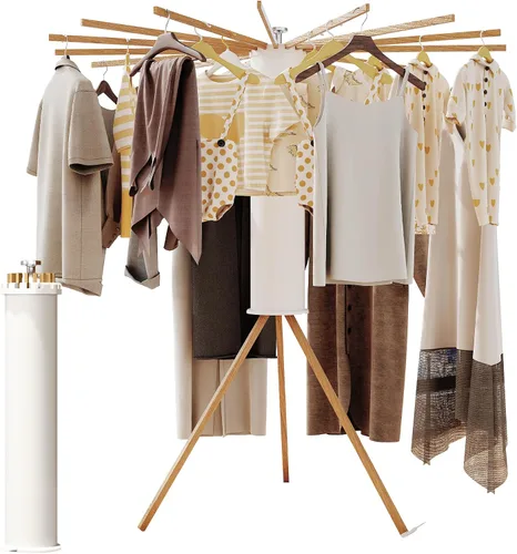 Vista 9 de BOQORAD Trípode Tendedero de Secado de Ropa, Tendedero Plegable, (16 Postes de Aluminio), Tendederos de Pie, Tendedero de Secado de Lavandería