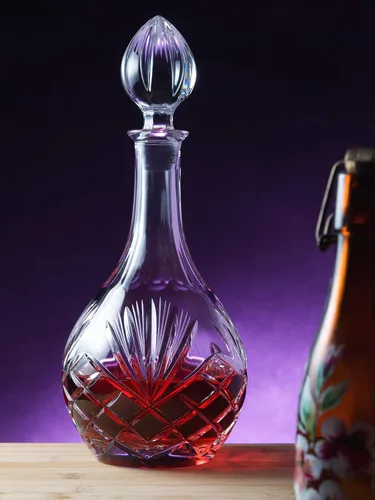 Vista 4 de Barski - Corte a mano - Boca soplada - Cristal - Decantador de vino - 32 oz. - Hecho en Europa