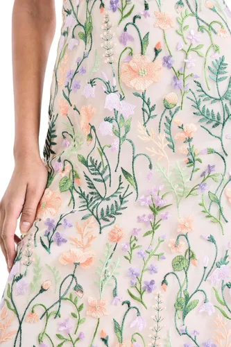 Vista 5 de Maggy London Vestido midi con cuello halter bordado floral con cuello en V en la espalda