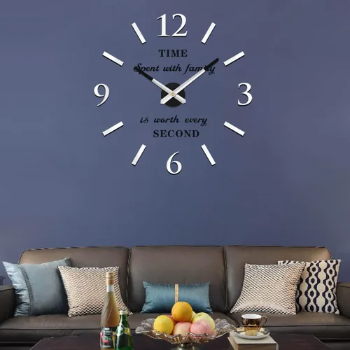Vista 7 de VANGOLD Reloj de pared para decoración de sala de estar Plata