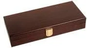 Vista 2 de DA VINCI Juego de fichas de póquer de madera de caoba con dados a rayas de 0.41 oz (juego de 100 fichas)