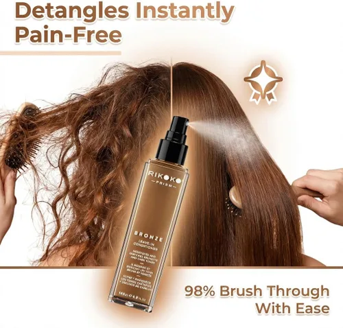 Vista 3 de Acondicionador sin enjuague, PRISM BRONZE - 140 ML - Acondicionador natural sin enjuague para cabello teñido - Sin sulfatos ni parabenos