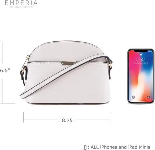 Vista 2 de Emperia AvaEva - Bolso cruzado de piel sintética para mujer, bolsas para hombros, bolso Saffiano miniatura estilo domo