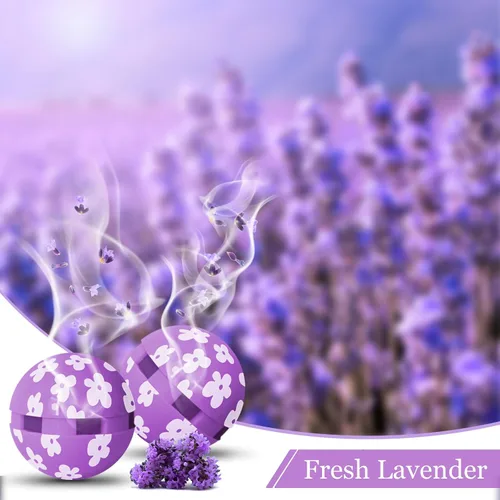 Vista 2 de Scent-Hi - Pelotas desodorantes para tenis de lavanda, paquete de 6 unidades, aroma natural, ambientador de zapatos, bolas giratorias, eliminador