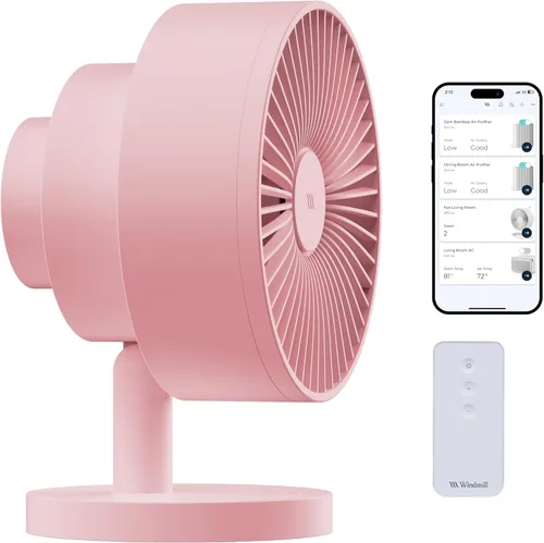 Vista 10 de Windmill Ventilador inteligente, circulador de aire 2 en 1 ultra silencioso Negro