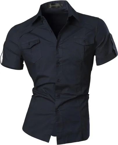 Vista 62 de JZS041, camisa de vestir de manga larga para hombre