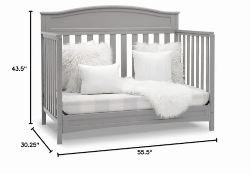 Vista 11 de Delta Children Emery - Cuna convertible 4 en 1 para bebés, paquete de 1, color gris