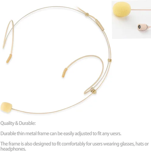 Vista 4 de Micrófono para auriculares discretos con micrófono para audio Technica Wireless System Bodypack Transmisor, ideal para conferencias, actuación