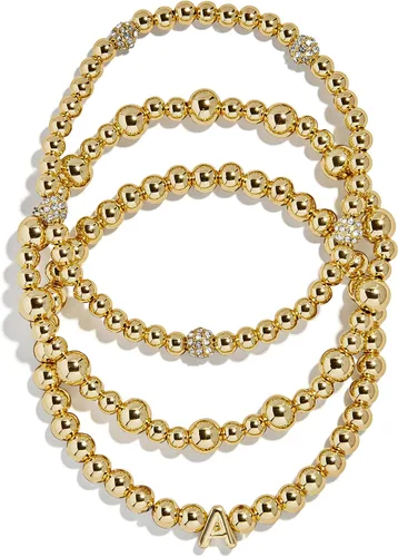 Vista 16 de BaubleBar Juego de pulsera Pisa para mujer, tres pulseras de cuentas chapadas en oro, joyería de moda, regalo de moda
