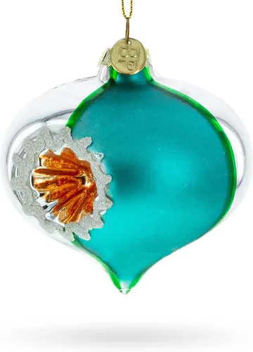 Vista 3 de Adorno navideño de cristal inspirado en la vendimia de cebolla roja retro