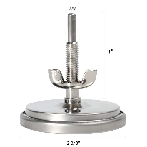 Vista 2 de GasSaf 2 3/8" barbacoa de acero inoxidable parrilla de carbón de madera ahumador de temperatura Pit termómetro Fahrenheit e indicador de calor