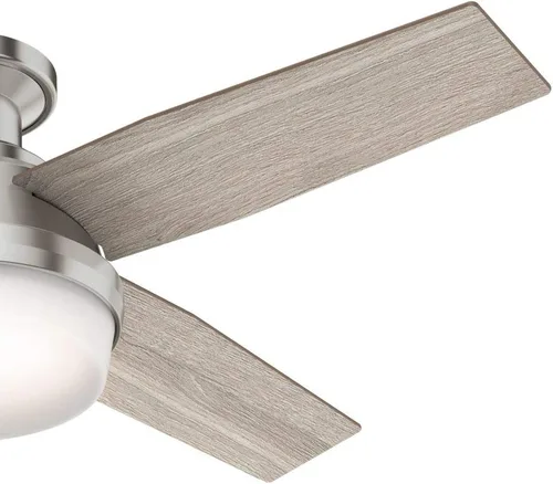 Vista 9 de Hunter Ventilador de techo interior blanco fresco de 44 pulgadas con luz y control remoto, 4 aspas para dormitorio, sala de estar, oficina, sótano