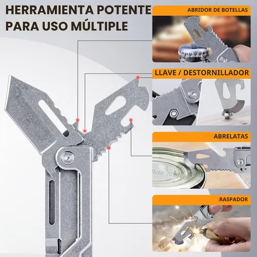 Vista 3 de EDCFANS Llavero multiherramienta con cuchillo, llaveros multiherramienta, regalos del Día del Padre para hombres, cuchillos de bolsillo Tanto