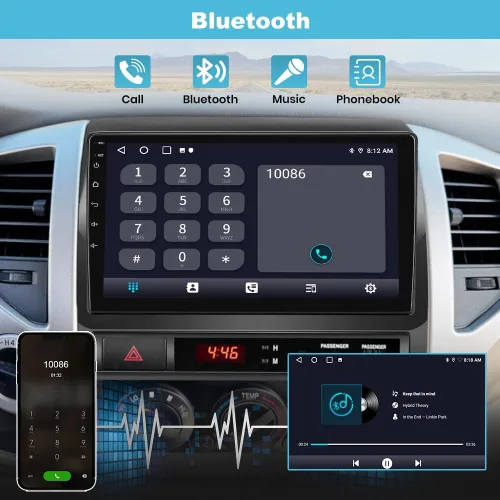 Vista 5 de AWESAFE Estéreo de coche Android para Toyota Tacoma 2005-2015, 5G WiFi 9 pulgadas, unidad principal de pantalla táctil, Tacoma Radio, actualización