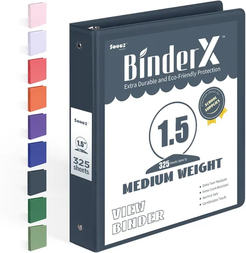Vista 17 de BinderX - Carpeta de 3 anillos redondos extraduradera de 1 pulgada, se adapta a 175 hojas de papel de 8.5 x 11 pulgadas, cubierta personalizable