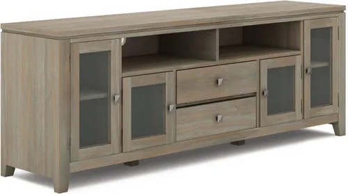 Vista 12 de Soporte Cosmopolitan de SIMPLIHOME de madera maciza negra de 48 pulgadas para televisores de hasta 50 pulgadas de ancho