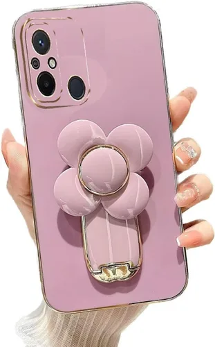 Vista 59 de Miagon - Funda con soporte para Xiaomi Redmi A1, galvanizado suave TPU protector delgado a prueba de golpes con molinete giratorio soporte de flores