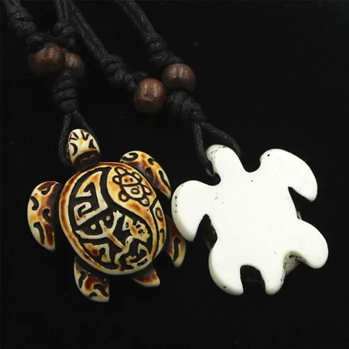 Vista 2 de Collar Yin Yang para parejas, collar de resina de tortuga marina de Tai Chi, mejores amigos, mejor amiga, collar de amistad para 2 mujeres