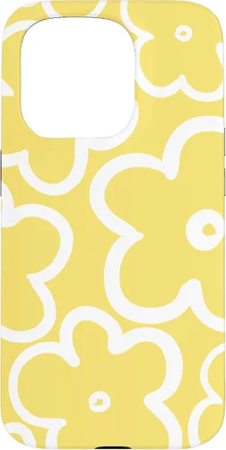 Vista 14 de iPhone 16 Cute Flower Pattern Wildflower Lemon Yellow and White Floral Case