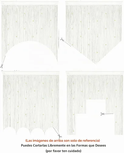Vista 6 de YaoYue Cortina de hilos para umbral, cortinas de puerta, divisor de ambientes con flecos estilo boho hippie para colgar en patio, dormitorio