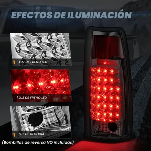 Vista 3 de Juego de luces traseras LED para Chevy GMC series C/K, Transparente (Chrome Clear)
