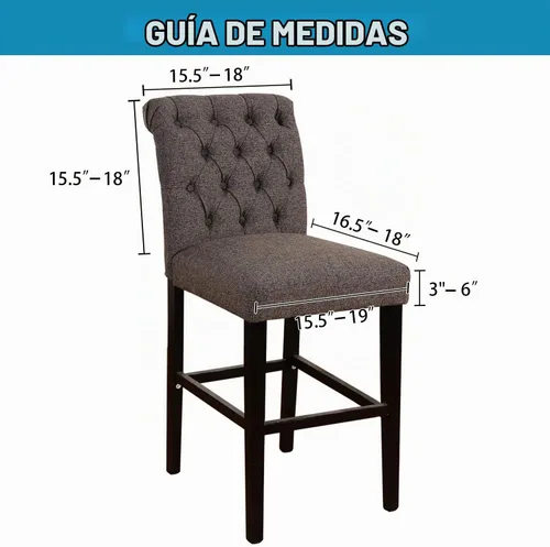 Vista 2 de Flamingo P Fundas de taburete para sillas de comedor, fundas de asiento de tela jacquard elástica con parte inferior elástica extraíble, juego de 2