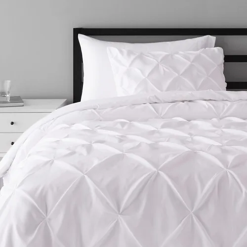 Vista 10 de Amazon Basics - Juego de ropa de cama con edredón de plumón sintético de dos piezas, suave y ligero, para todas las estaciones, con pliegues