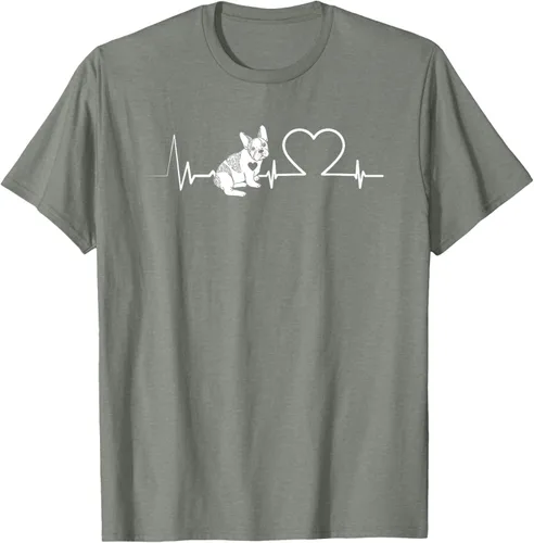 Vista 32 de Heartbeat Bulldog francés Camiseta de propietario de perros Frenchie, Negro