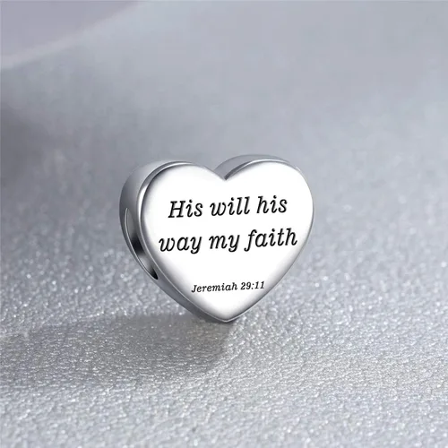 Vista 4 de MUERDOU Dije de corazón, pulsera cristiana con versículo bíblico para oración, fe, religiosa, regalos para mujeres