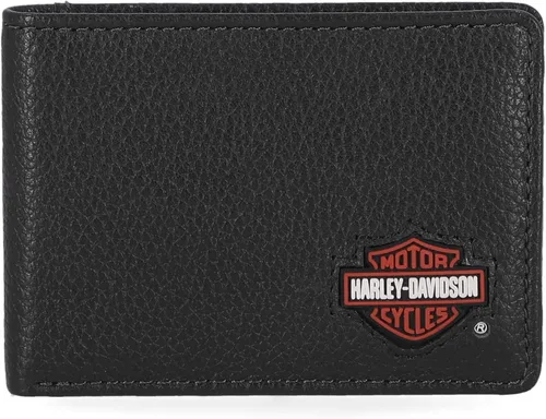 Vista 7 de Harley-Davidson Cartera de cuero genuino con bloqueo RFID para hombre Negro (Indo Billfold)