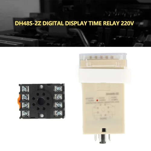 Vista 2 de DH48S-2Z Relé de tiempo digital de 220V con base de enchufe - 0.01S-99H99M ajustable, relés sólidos de retardo de encendido para sistemas de control
