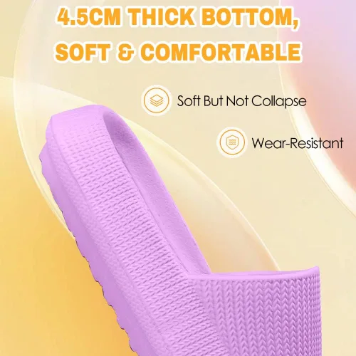 Vista 2 de Sandalias de nube para niños, niñas, niños, pantuflas de ducha y baño, cómodas pantuflas antideslizantes de suela gruesa para verano, zapatos