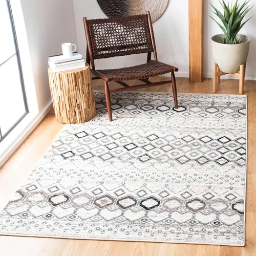 Vista 18 de SAFAVIEH Amsterdam Collection Alfombra Decorativa - 2.3 pies x 4 pies, Negro & Multi, Diseño Marroquí Bohemio, Sin Desprendimiento y Fácil Cuidado