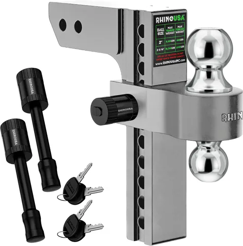 Vista 9 de Rhino USA Enganche de remolque ajustable (receptor de 2 pulgadas) - 6 Negro