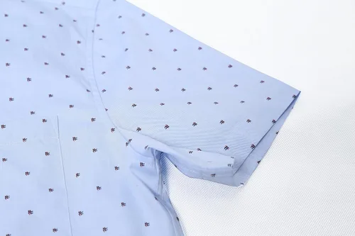 Vista 5 de Camisa casual de manga corta con estampado de lunares para hombre