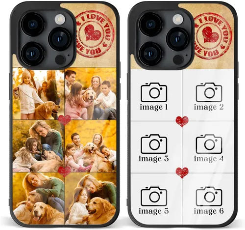 Vista 39 de Fundas de teléfono personalizadas Red Love You Imágenes empalmadas para iPhone 5 6 7 8 11 12 13 14 15 16 Pro Max Plus Mini X para Samsung S21 S22