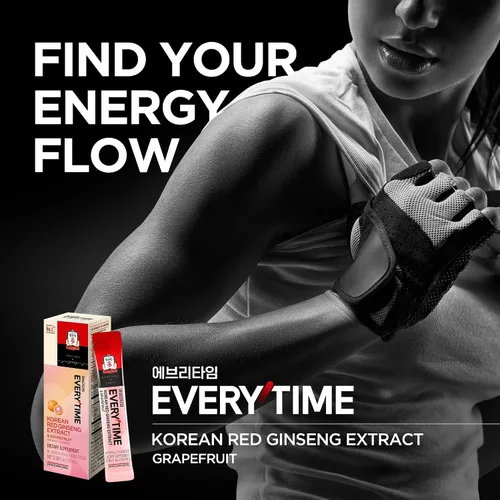 Vista 3 de JUNG KWAN JANG Everytime - Extracto de ginseng rojo coreano de 1,000 mg y pomelo – Bebida energética vegana con raíz de ginseng en sobres líquidos