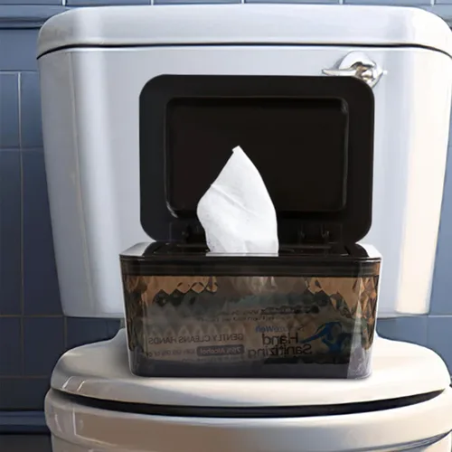 Vista 4 de Dispensador de toallitas húmedas para bebés, contenedor de toallitas húmedas de mayor capacidad, contenedor de toallitas para baño, mantiene