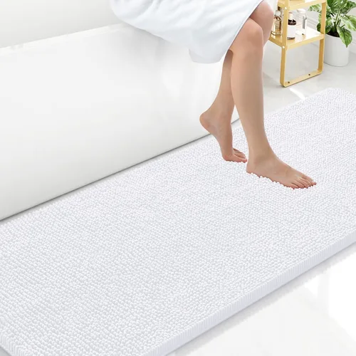 Vista 86 de Arotive Alfombras de baño de felpilla extrasuaves y absorbentes, de 24 x 16 pulgadas, lavables a máquina, parte trasera de goma antideslizante