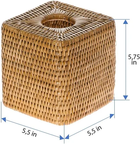 Vista 3 de KOUBOO Funda para caja de pañuelos, soporte para pañuelos, baño, cocina, habitación de invitados, elegante funda decorativa para caja de pañuelos