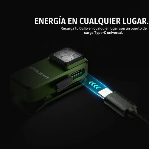 Vista 5 de OLIGHT Oclip linterna recargable EDC de 300 lúmenes con fuentes duales, luz de bolsillo compacta con clip, conveniente carga USB C, luces magnéticas